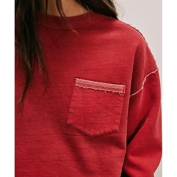 Free People We The Free Wallace Pullover  XS NWOT Red - Picture 3 of 14